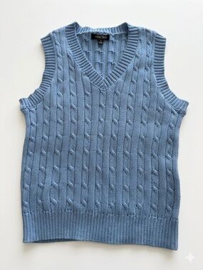 Love Tree Pastel Blue Cable Knit Vest | Dark Academia Coquette Aesthetic